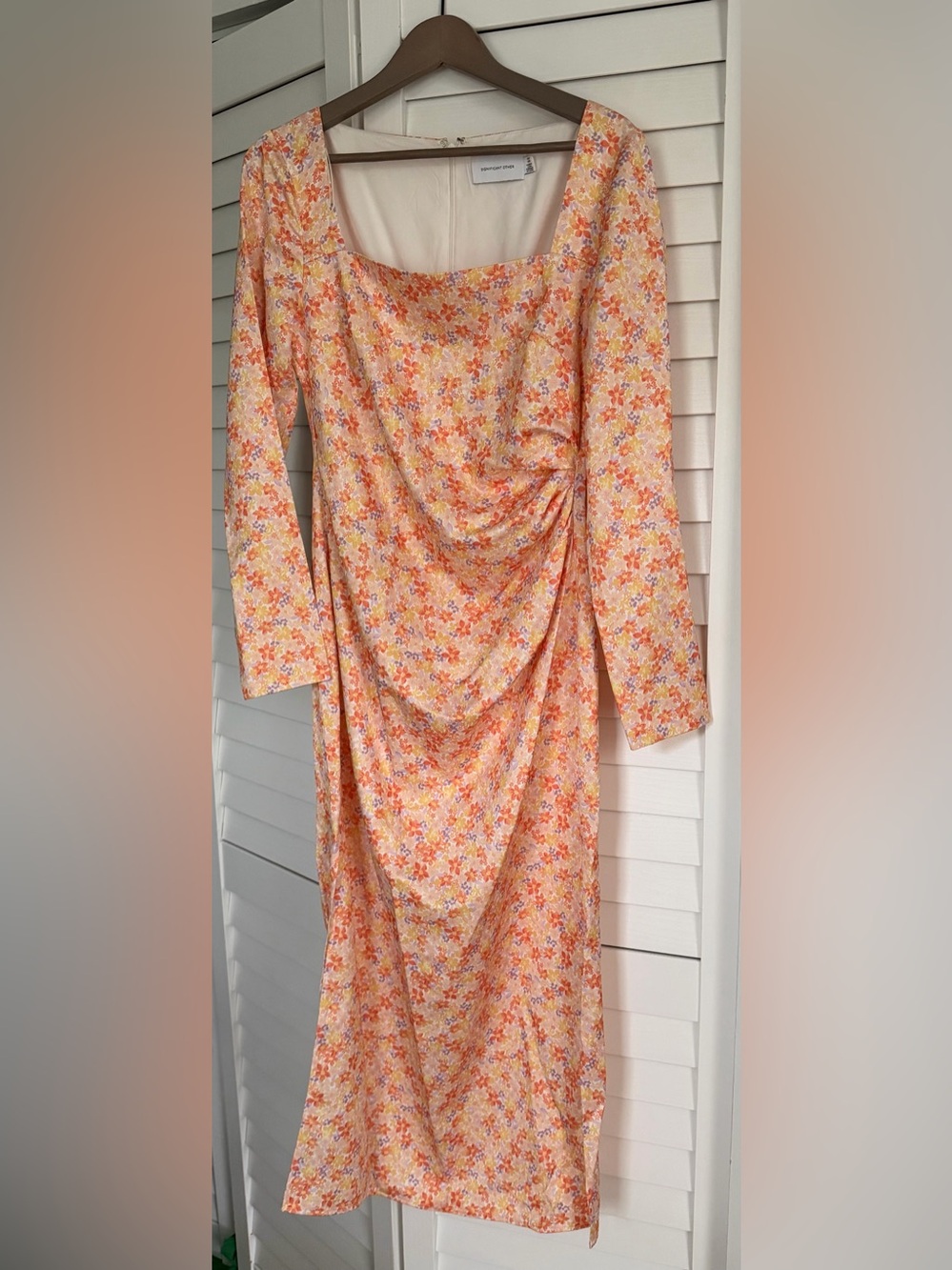 Midi-Maxi Long-Sleeve Floral Dress in Peach by Significant Other